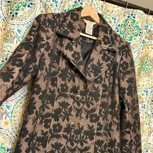 George Black and Brown Floral Women's Coat